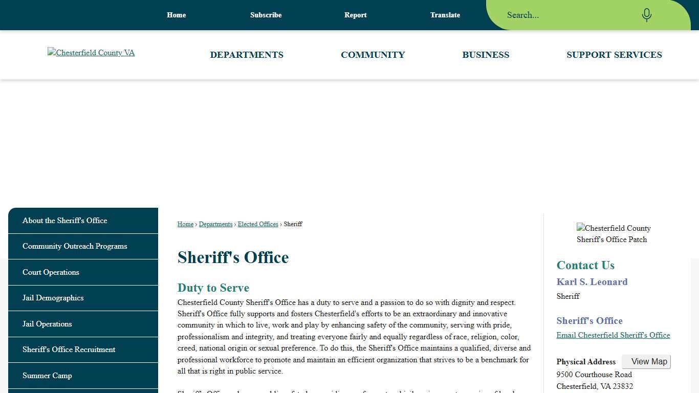 Sheriff's Office Chesterfield County, VA